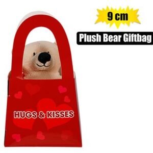 Plush bear in giftbag 9cm love
