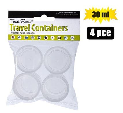 Travel bottles 4-pack tubs 30ml