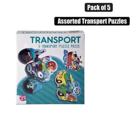 Puzzle jigsaw transport 19pc 5 asstd